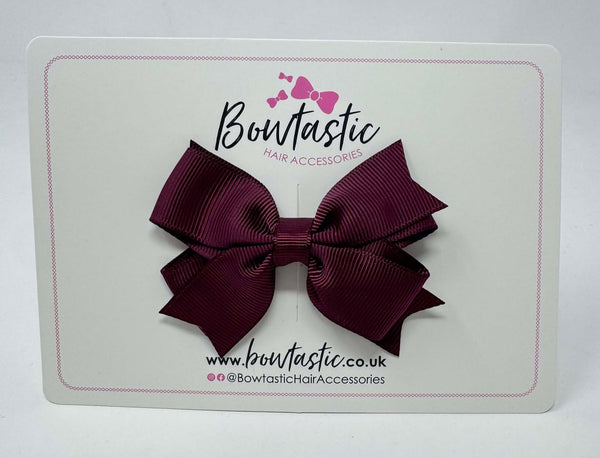 3 Inch Flat 2 Layer Bow - Burgundy
