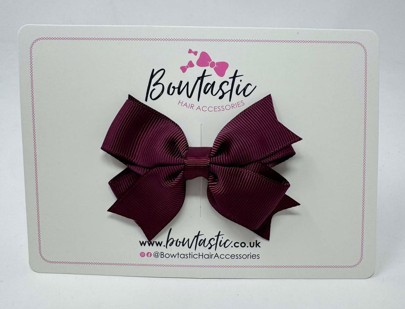 3 Inch Flat 2 Layer Bow - Burgundy