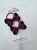 2 Inch Bow Thin Elastic - Burgundy - 2 Pack