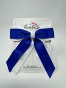 4.5 Inch Tail Bow - Cobalt & White