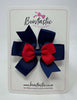 3 Inch 2 Layer Pinwheel Bow - Red & Navy