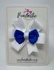 3 Inch 2 Layer Pinwheel Bow - Royal Blue & White