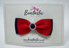 3.5 Inch Flat Gem Bow - Red & Navy