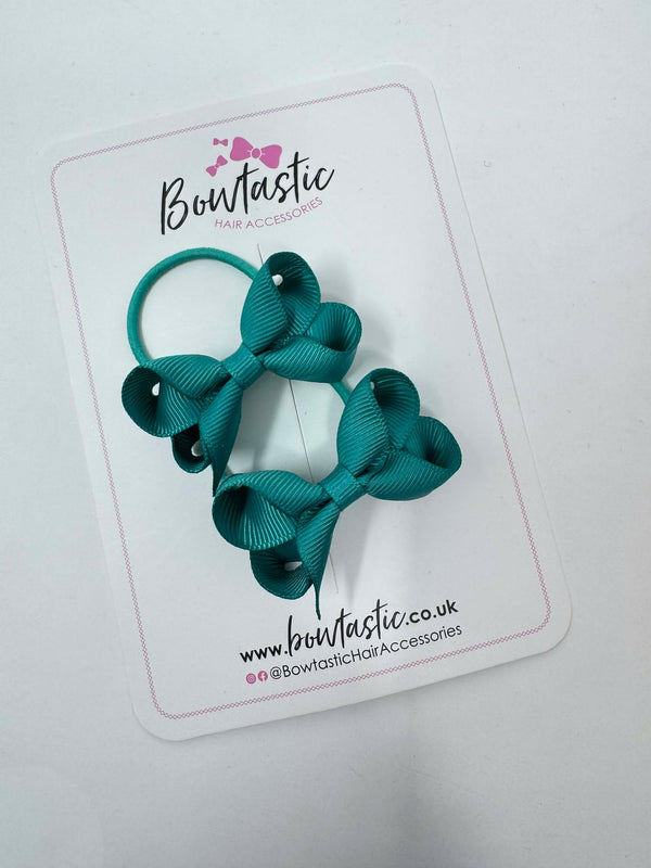 2 Inch Bow Thin Elastic - Jade Green - 2 Pack