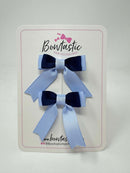 2 Inch Tail Bow - Navy & Bluebell - 2 Pack