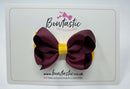 3 Inch Double Bow - Burgundy & Yellow Gold