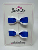2.5 Inch Tuxedo Bow - Royal Blue & White - 2 Pack