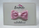 3 Inch Flat Double Bow - Pink Gingham
