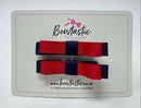 2 Inch Slide Bows - Red & Navy - 2 Pack