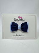 3 Inch Flat Double Bow - Navy & Bluebell