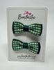 1.75 Inch Bow - Hunter Green & Green Gingham - 2 Pack