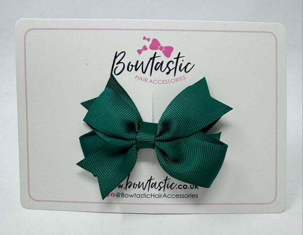 3 Inch Flat 2 Layer Bow - Hunter Green