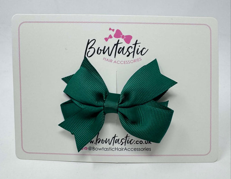 3 Inch Flat 2 Layer Bow - Hunter Green