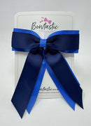 4.5 Inch Tail Bow - Navy & Royal Blue
