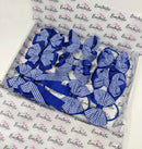 School Bundle - 5 Matching Pairs Bobbles - Cobalt & Royal Blue Gingham