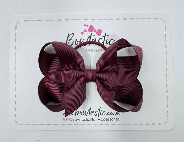 3.5 Inch Bow Thin Elastic - Burgundy