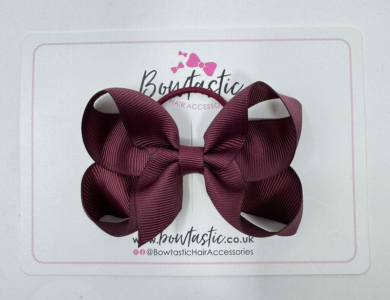3.5 Inch Bow Thin Elastic - Burgundy