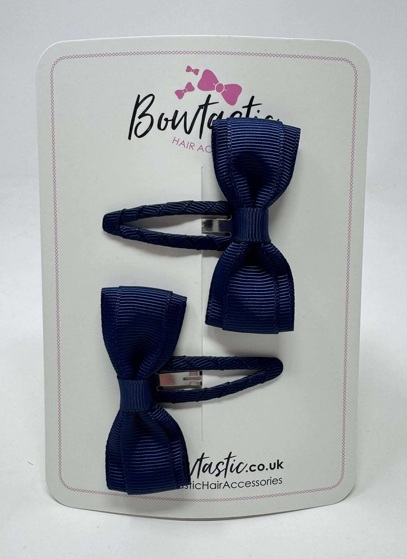 2.5 Inch Tuxedo Snap Clip - Navy - 2 Pack