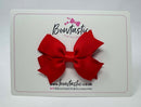 3 Inch Flat 2 Layer Bow - Hot Red