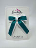 3 Inch Tail Bow - Jade Green & White
