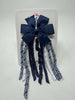 3 Inch Pinwheel Corker Bow - Navy & White Gingham