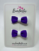 Purple & White School Bows