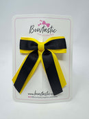 3 Inch Tail Bow - Black & Daffodil