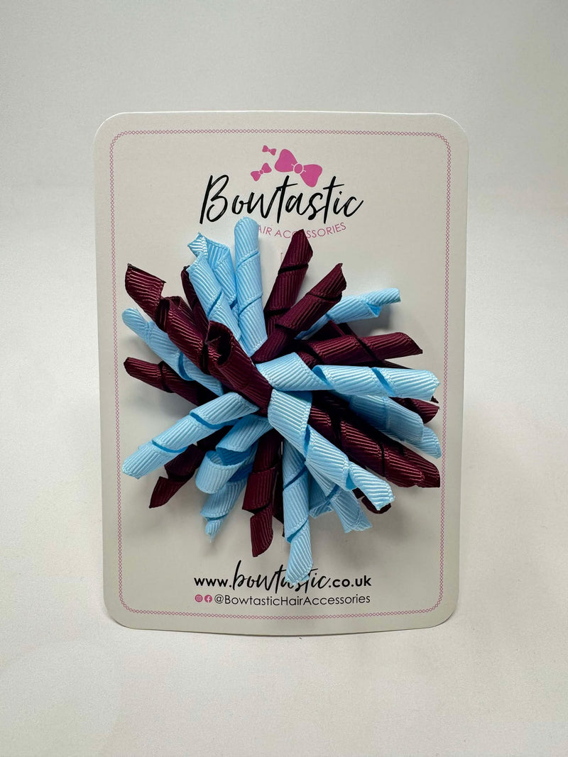3.5 Inch Corker Bow - Burgundy & Blue Topaz