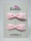 2.5 Inch Layer Tuxedo Bow - Powder Pink - 2 Pack