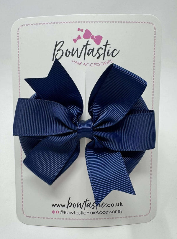 3.5 inch Butterfly Pinwheel Bow - Navy