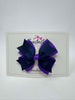3.5 Inch 2 Layer Bow - Navy & Purple