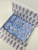 School Bundle - 3 Inch Bows Thin Elastic - Bluebell & Light Blue Gingham  - 10 Pack