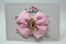 3.5 Inch Glitter Gem Bow - Pearl Pink