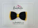 3 Inch Flat Double Bow - Black & Yellow Gold