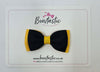 3 Inch Flat Double Bow - Black & Yellow Gold
