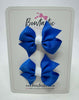 2 Inch Flat Bow - Royal Blue & White - 2 Pack