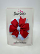 3 Inch Pinwheel Bow - Red & Bluebell