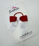 2.75 Inch Tail Bow Thin Elastic - Red & White