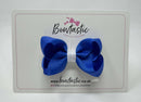 3 Inch Double Bow - Royal Blue & White