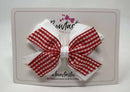 4 Inch Flat 3 Layer Bow Bobble - Red & White Gingham