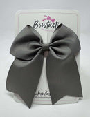 4 Inch Cheer Bow - Metal Grey