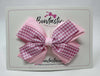 4 Inch Flat 3 Layer Bow Bobble - Pink & Pink Gingham