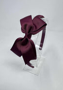 3.5 Inch Bow Alice Band - Burgundy