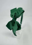 3.5 Inch Bow Alice Band - Forest Green