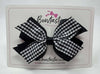 4 Inch Flat 3 Layer Bow - Black Gingham