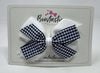 4 Inch Flat 3 Layer Bow Bobble - Navy & White Gingham