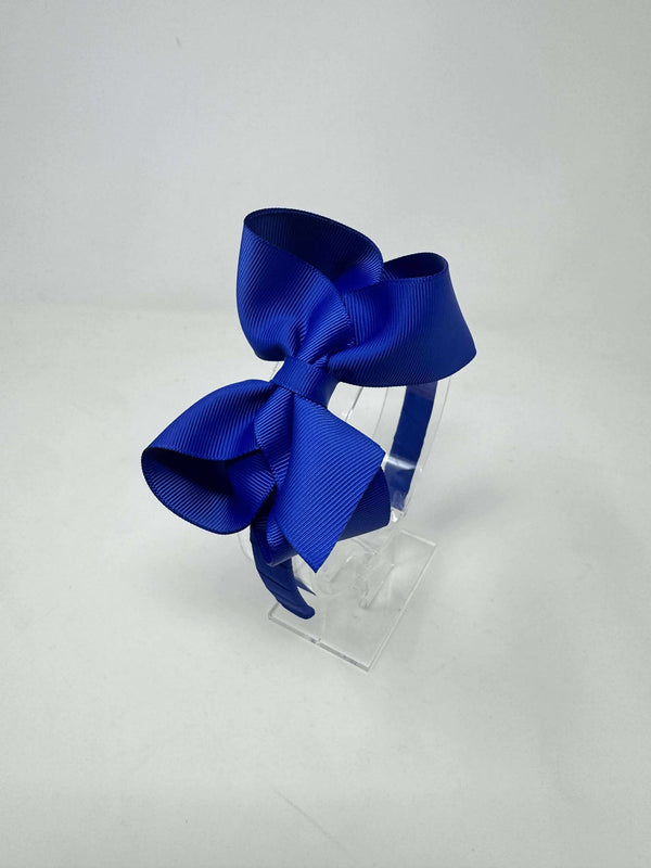 4 Inch Bow Alice Band - Cobalt