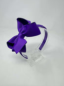 4 Inch Bow Alice Band - Purple