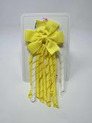3 Inch Pinwheel Corker Bow - Yellow & White Gingham