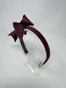 4 Inch Bow Alice Band - Burgundy